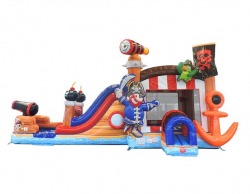 Mega Pirate Ship Water Slide Combo